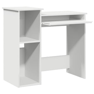 Schreibtisch mit Regalen, Weiß, 84 cm