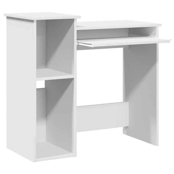 Schreibtisch mit Regalen, Weiß, 84 cm
