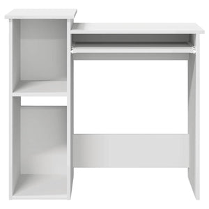 Schreibtisch mit Regalen, Weiß, 84 cm