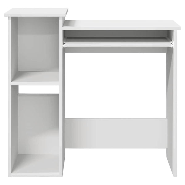 Schreibtisch mit Regalen, Weiß, 84 cm