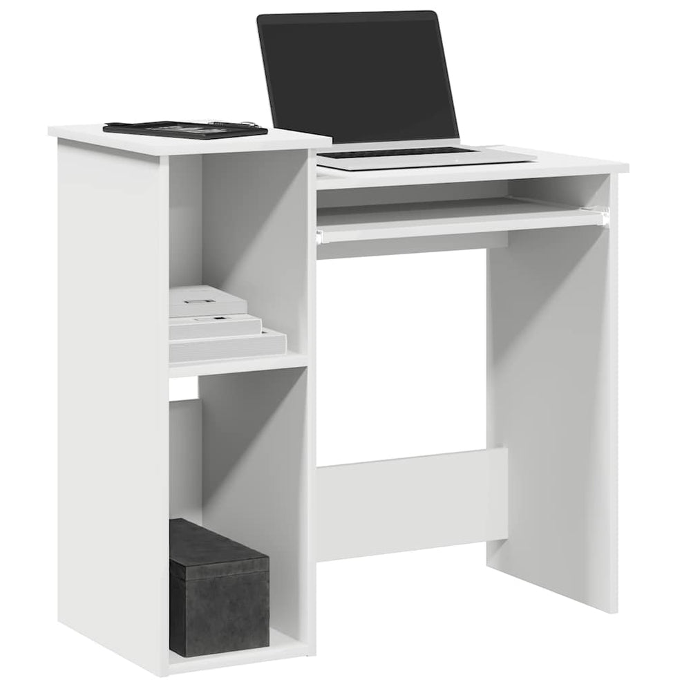 Schreibtisch mit Regalen, Weiß, 84 cm