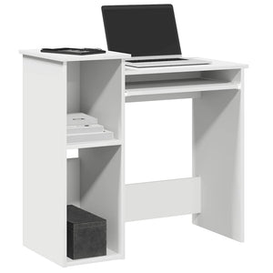 Schreibtisch mit Regalen, Weiß, 84 cm