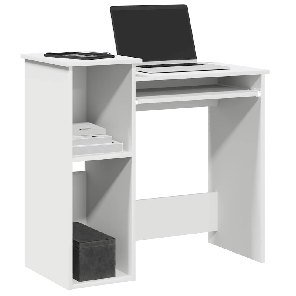Schreibtisch mit Regalen, Weiß, 84 cm