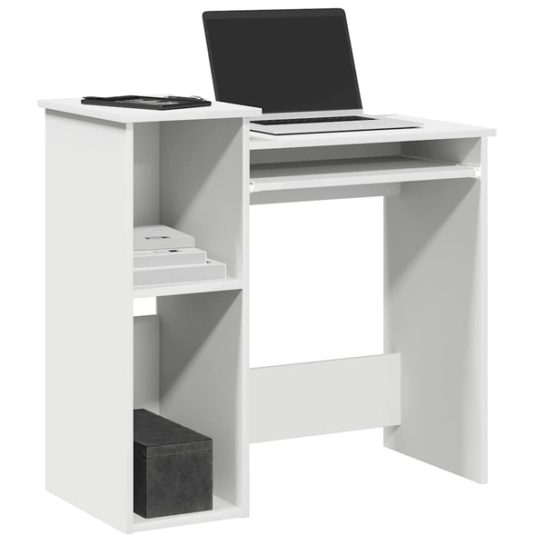Schreibtisch mit Regalen, Weiß, 84 cm