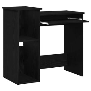 vidaXL Bureau avec étagères Noir 84x40x78 cm Bois d'ingénierie