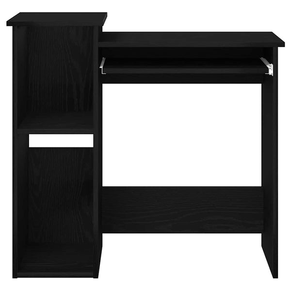 vidaXL Bureau avec étagères Noir 84x40x78 cm Bois d'ingénierie