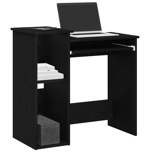 vidaXL Bureau avec étagères Noir 84x40x78 cm Bois d'ingénierie