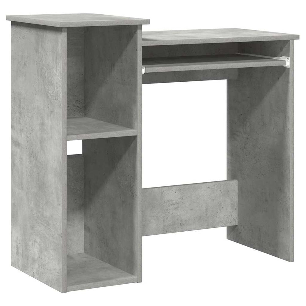 Schreibtisch Betongrau mit Regalen