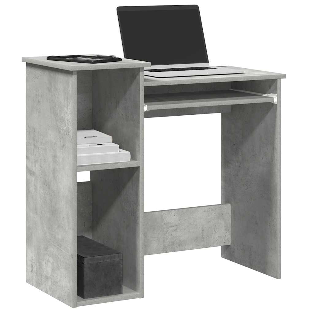 Schreibtisch Betongrau mit Regalen