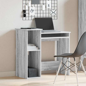 Schreibtisch mit Regal Grau Sonoma