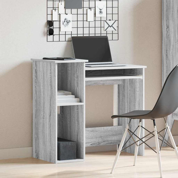 Schreibtisch mit Regal Grau Sonoma
