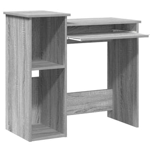 Schreibtisch mit Regal Grau Sonoma