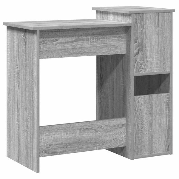Schreibtisch mit Regal Grau Sonoma