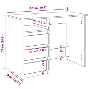 Weißer Schreibtisch 102x50 cm