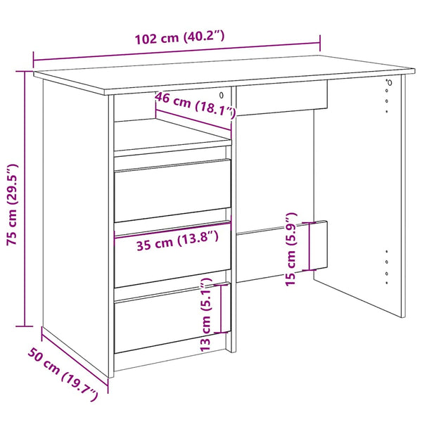 Schreibtisch Sonoma-Eiche 102 cm