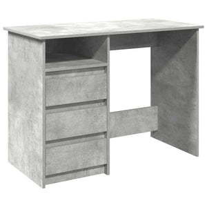 vidaXL Bureau gris béton 102x50x75 cm Bois d'ingénierie