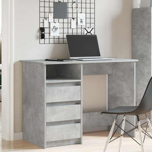 vidaXL Bureau gris béton 102x50x75 cm Bois d'ingénierie