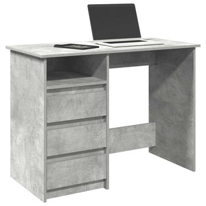vidaXL Bureau gris béton 102x50x75 cm Bois d'ingénierie