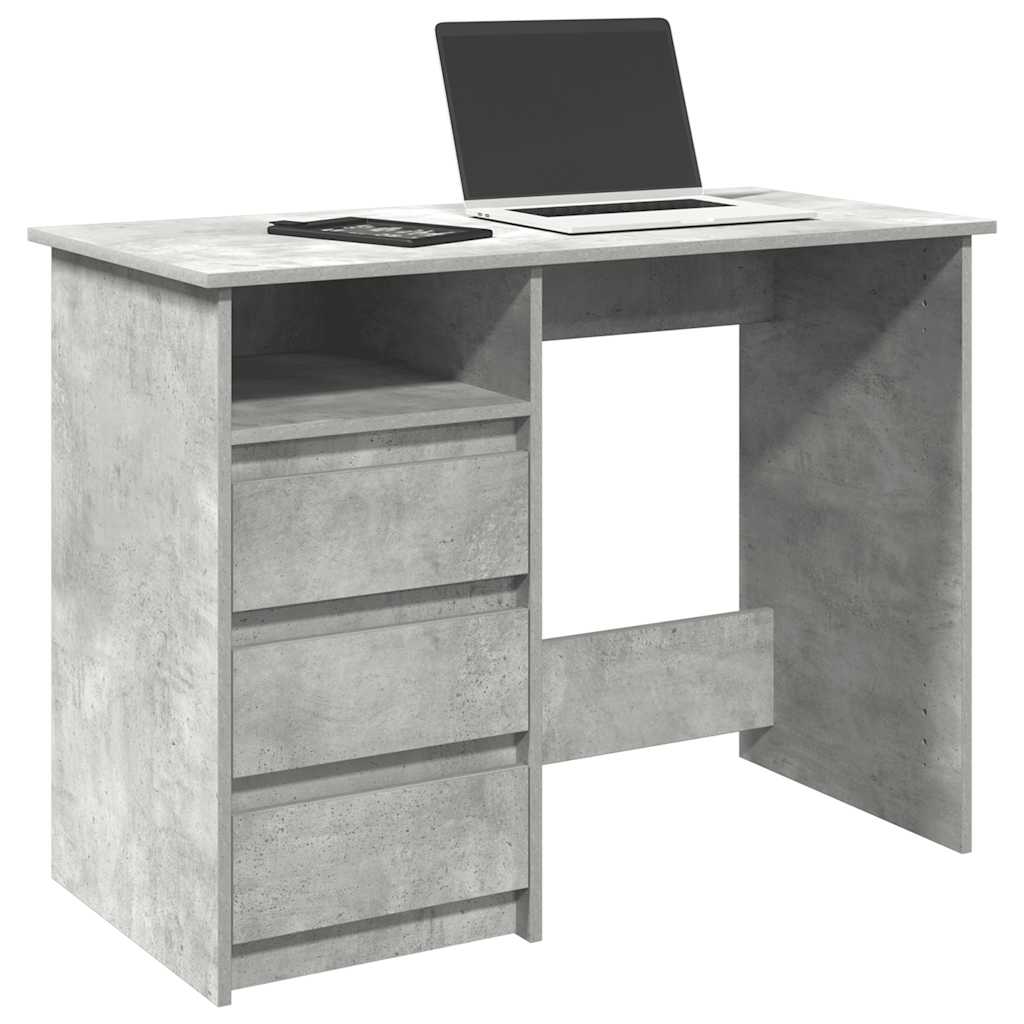 vidaXL Bureau gris béton 102x50x75 cm Bois d'ingénierie
