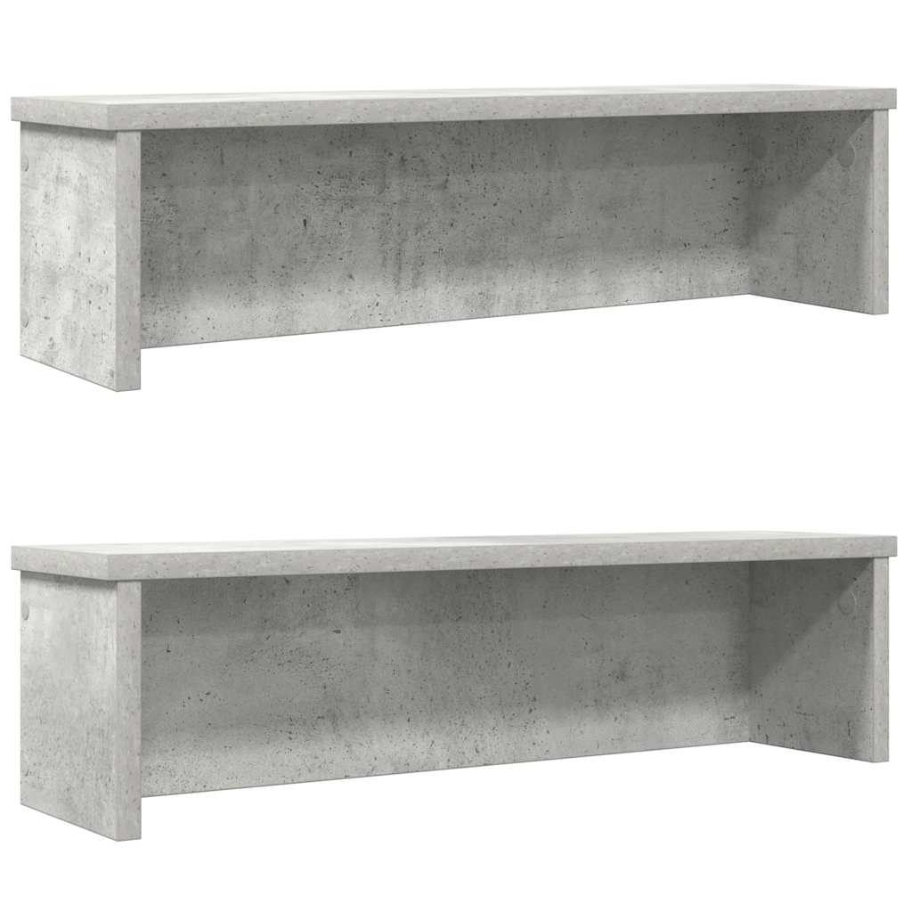 Stapelbare Küchenregale, 2er-Set, Betongrau