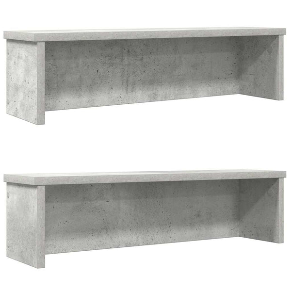 Stapelbare Küchenregale, 2er-Set, Betongrau
