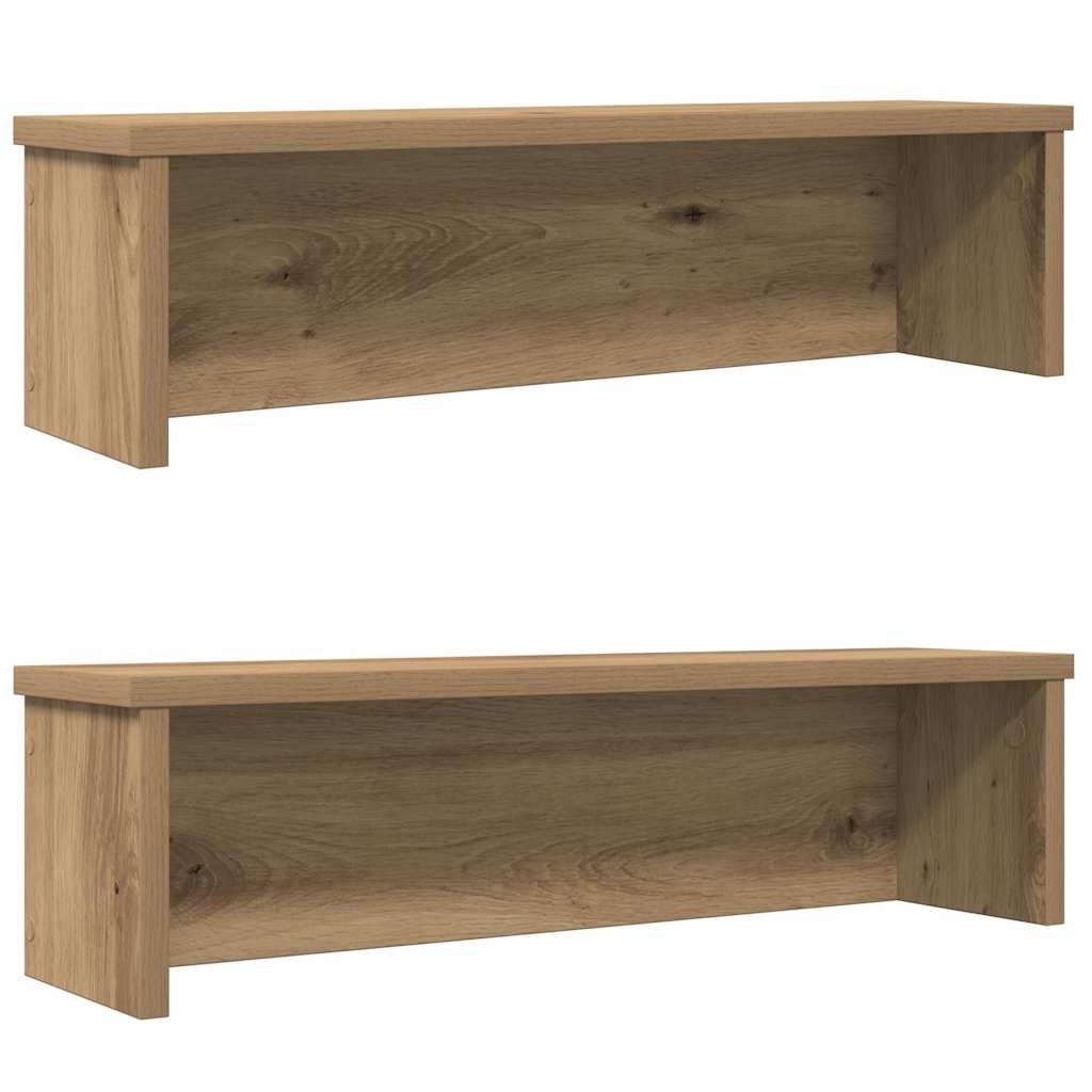 Stapelbare Küchenregale, 2er Set, Eiche