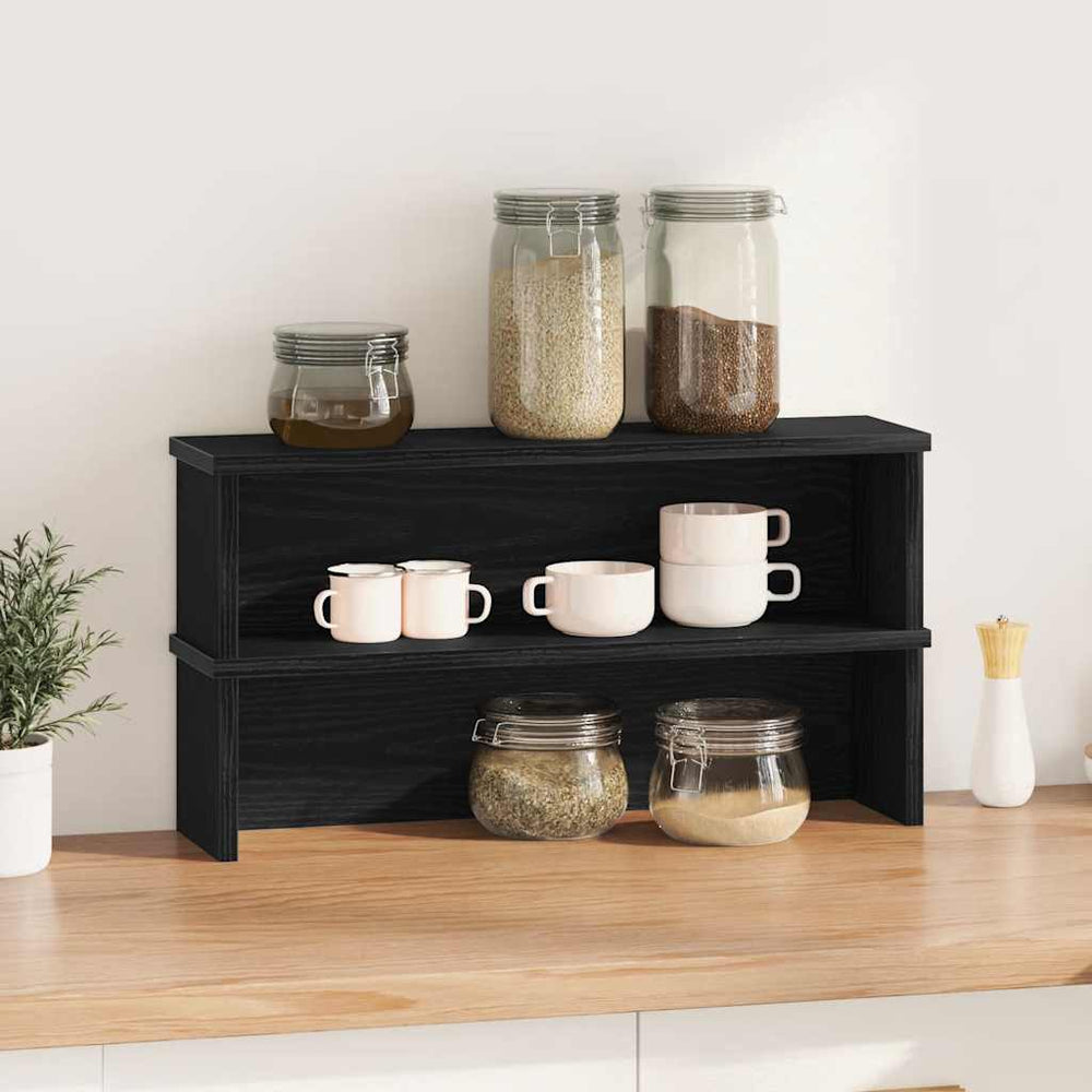 Stapelbare Küchenregale, 2er Set, Schwarz
