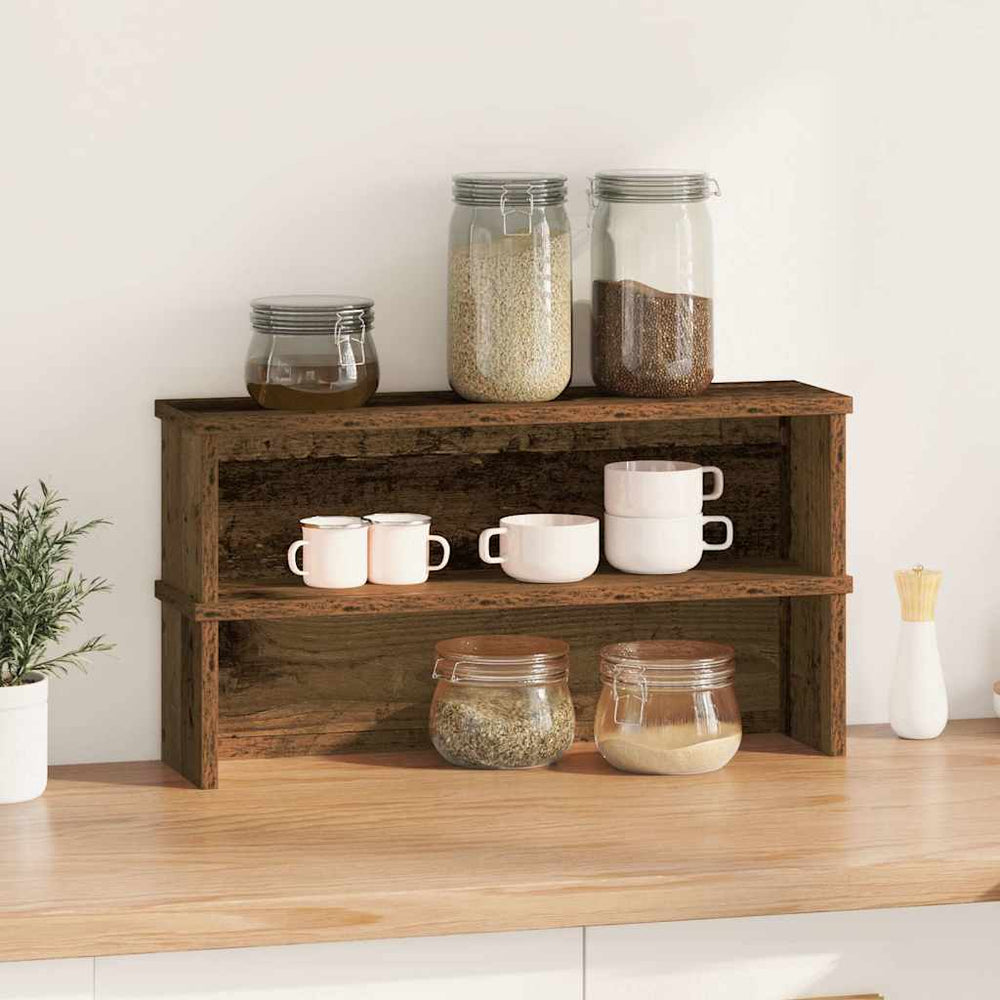 Stapelbare Küchenregale 2er Set Altholz-Optik