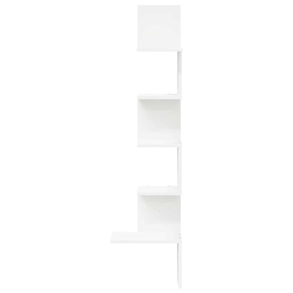 Wand Eckregal Weiß 32x32x127,5 cm