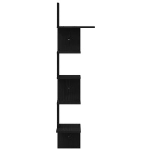Schwarzes Wand-Eckregal, 32x32x127,5 cm