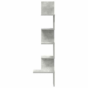 Betongraues Wand-Eckregal, 32x32x127,5 cm