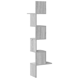 Eckregal Wandregal Grau Sonoma 32x32x127,5cm