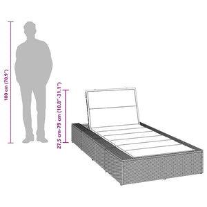 Hellgraue Poly Rattan Sonnenliege