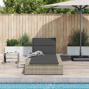 Hellgraue Poly Rattan Sonnenliege
