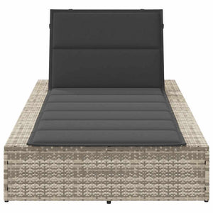 Hellgraue Poly Rattan Sonnenliege