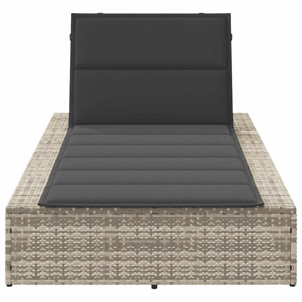 Hellgraue Poly Rattan Sonnenliege