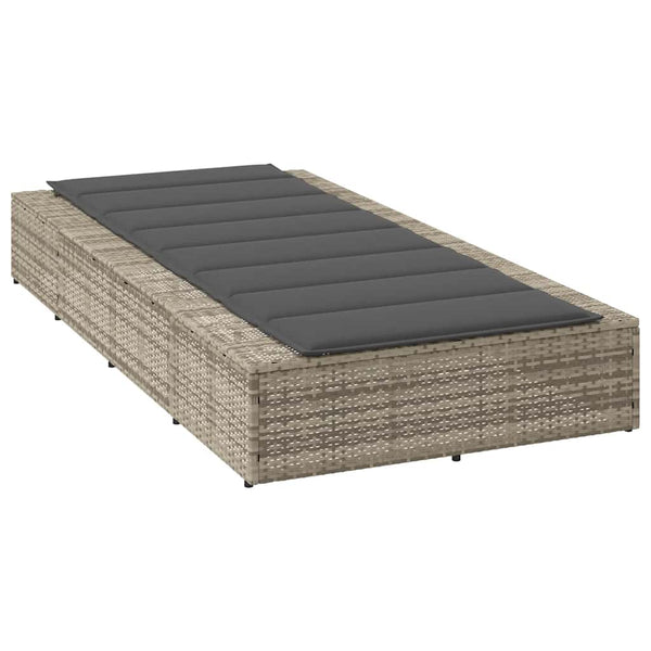 Hellgraue Poly Rattan Sonnenliege