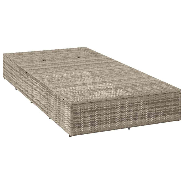Hellgraue Poly Rattan Sonnenliege