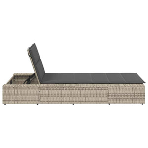 Hellgraue Poly Rattan Sonnenliege