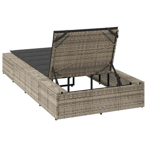 Hellgraue Poly Rattan Sonnenliege