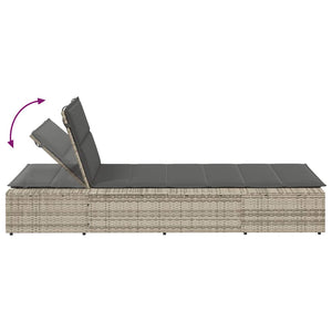 Hellgraue Poly Rattan Sonnenliege