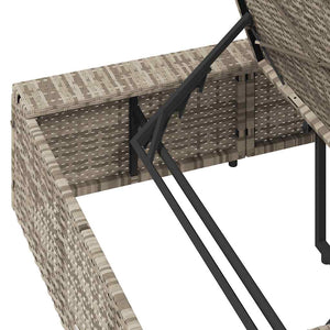 Hellgraue Poly Rattan Sonnenliege