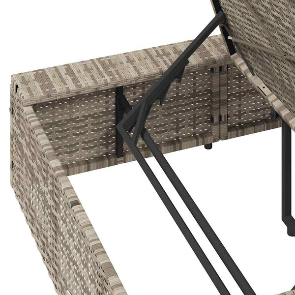 Hellgraue Poly Rattan Sonnenliege