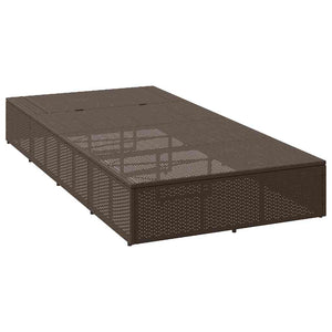 Braune Poly Rattan Sonnenliege mit Auflage
