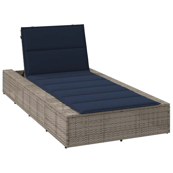 Graue Poly Rattan Sonnenliege
