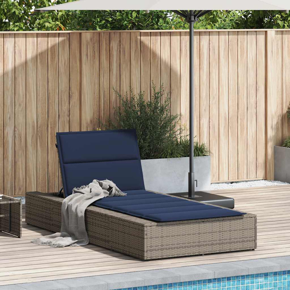 Graue Poly Rattan Sonnenliege
