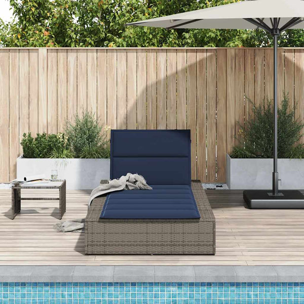Graue Poly Rattan Sonnenliege