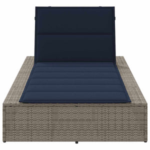 Graue Poly Rattan Sonnenliege