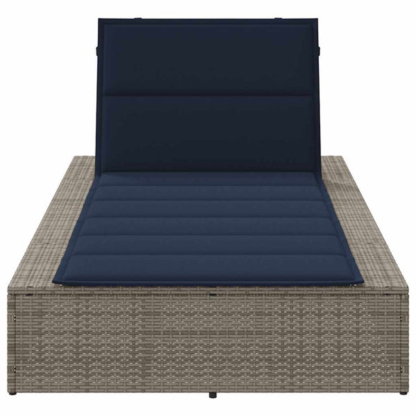 Graue Poly Rattan Sonnenliege