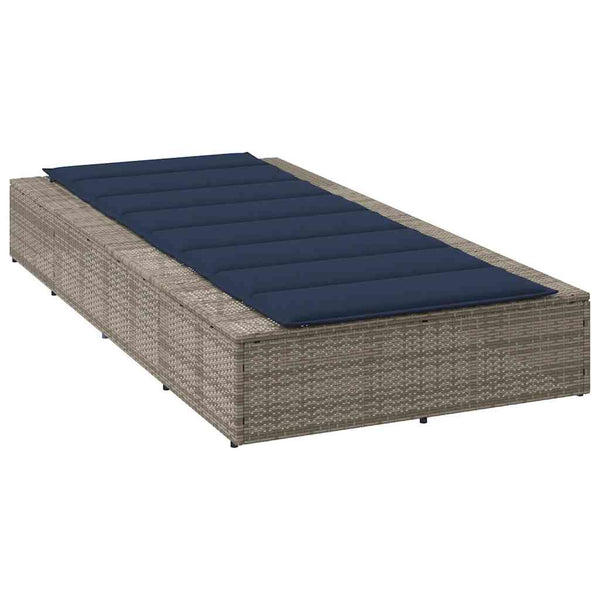 Graue Poly Rattan Sonnenliege